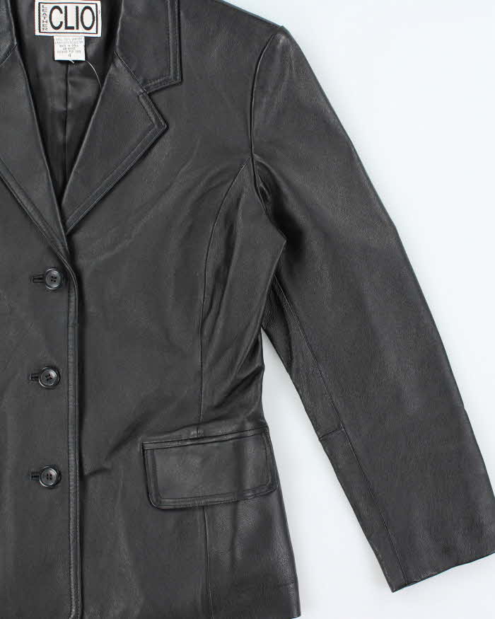 Vintage 1990s Clio Leather Blazer Jacket - S
