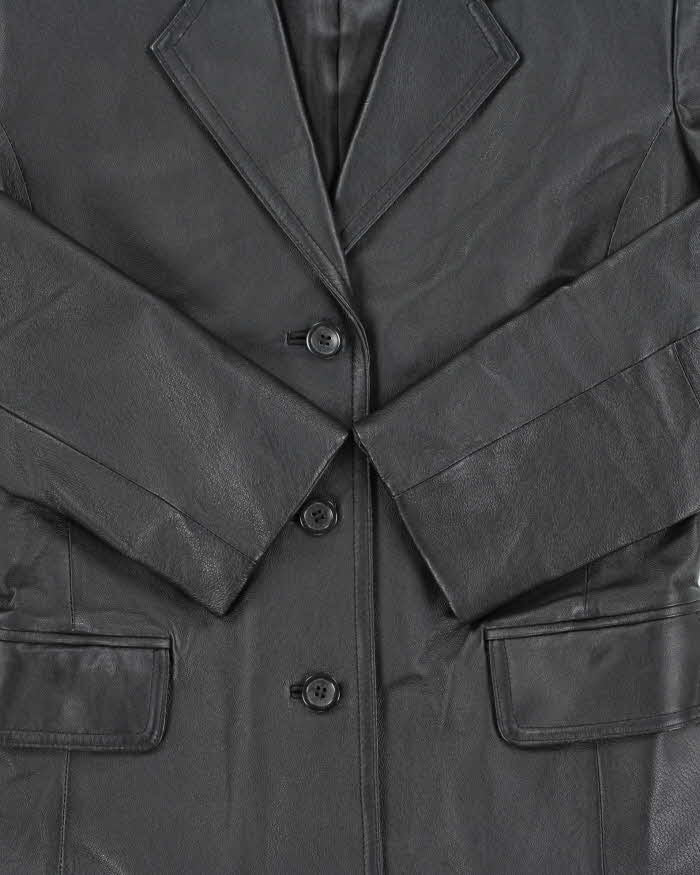 Vintage 1990s Clio Leather Blazer Jacket - S