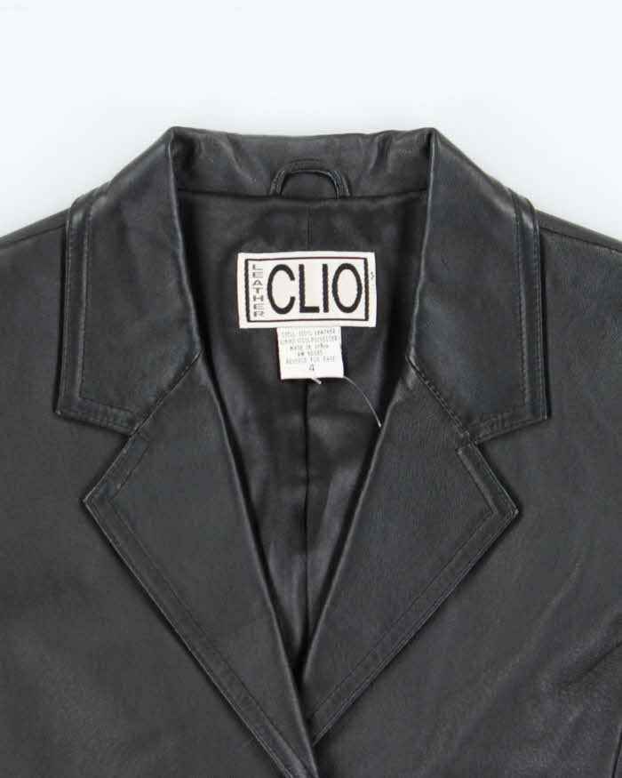 Vintage 1990s Clio Leather Blazer Jacket - S