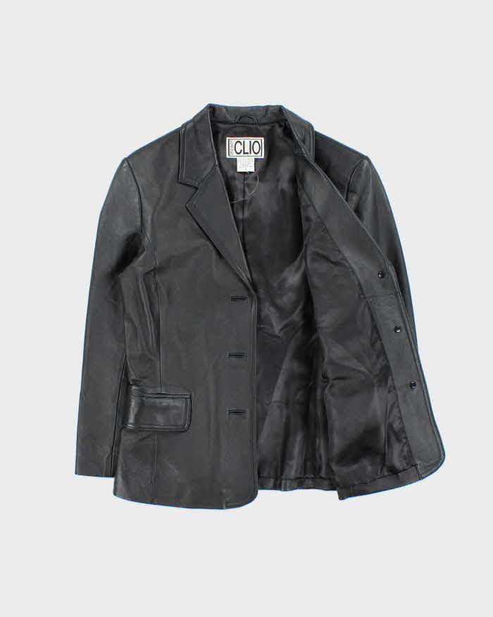 Vintage 1990s Clio Leather Blazer Jacket - S
