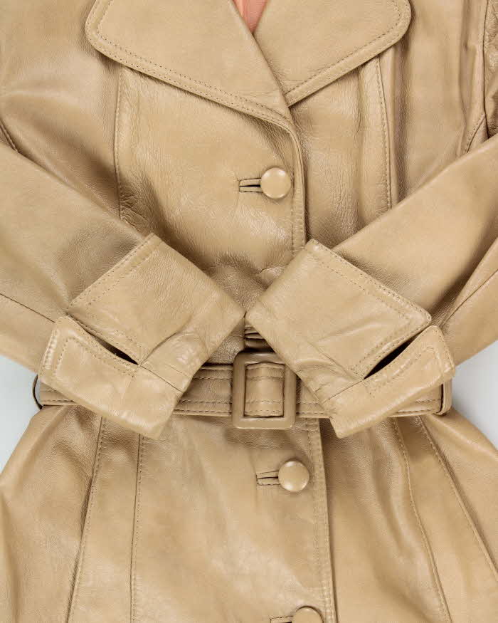Vintage 1980s Olympic Long Leather Jacket - M