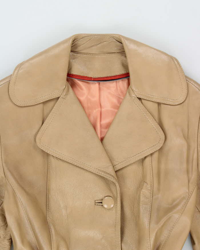 Vintage 1980s Olympic Long Leather Jacket - M