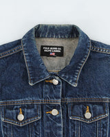 Vintage Y2K 00s Polo Jeans Ralph Lauren Women's Dark Wash Denim Jacket - S