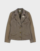 Vintage Y2K 2006 Adidas Originals 'Respect Me' By Missy Elliot Women's Khaki Canvas Military Blazer Jacket - M