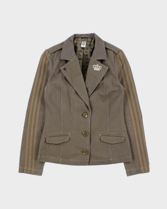 Vintage Y2K 2006 Adidas Originals 'Respect Me' By Missy Elliot Women's Khaki Canvas Military Blazer Jacket - M