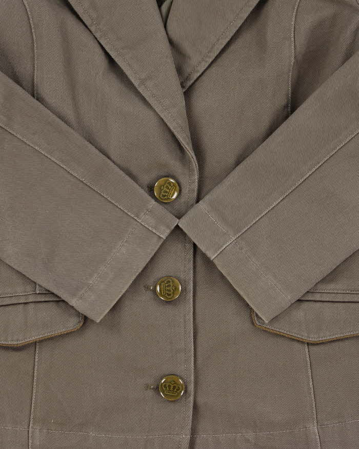 Vintage Y2K 2006 Adidas Originals 'Respect Me' By Missy Elliot Women's Khaki Canvas Military Blazer Jacket - M