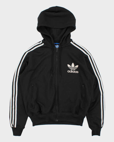 Vintage Y2K 00s Adidas Originals Felt Trefoil Hooded Track Jacket
