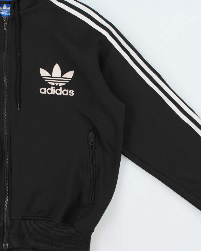 Vintage Y2K 00s Adidas Originals Felt Trefoil Hooded Track Jacket - M