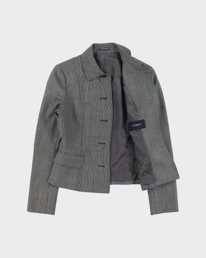 Vintage Burberry Japan Wool &amp; Silk Blend Button Down Blazer Jacket - XS
