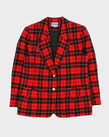 Vintage 1990s Pendleton Women's Made In USA Tartan Wool Oversized Blazer - L