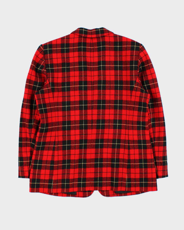 Vintage 1990s Pendleton Women's Made In USA Tartan Wool Oversized Blazer - L