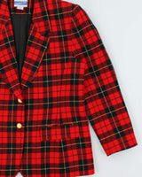 Vintage 1990s Pendleton Women's Made In USA Tartan Wool Oversized Blazer - L