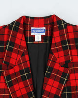 Vintage 1990s Pendleton Women's Made In USA Tartan Wool Oversized Blazer - L