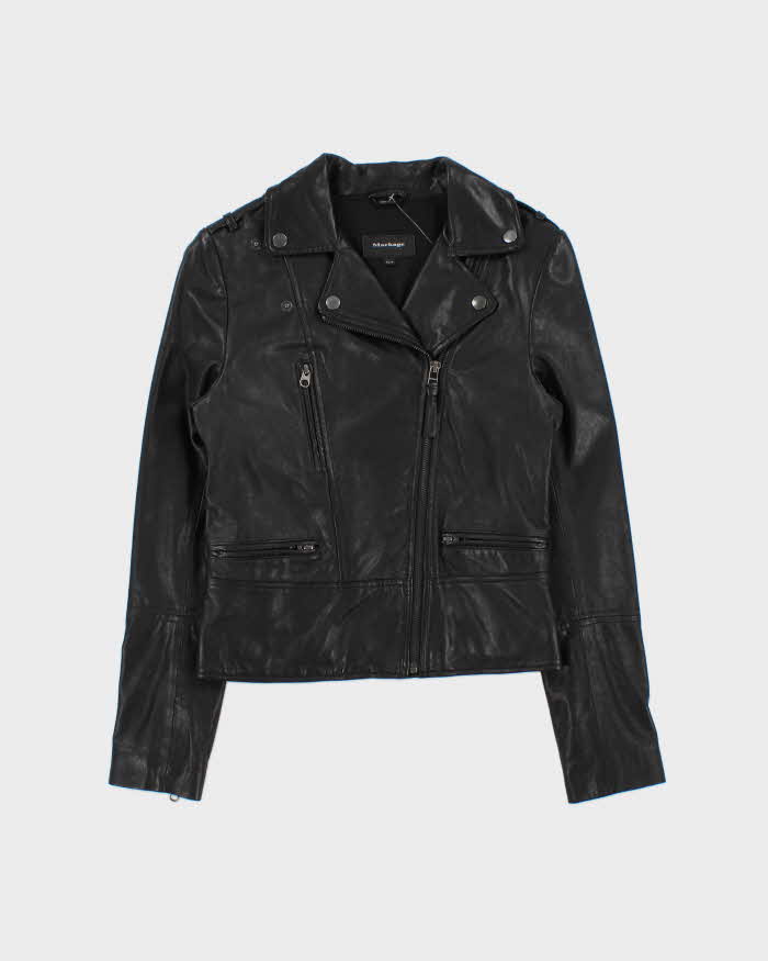 SS2022 Mackage Women's Lamb Leather Moto Classic Biker Jacket - XS