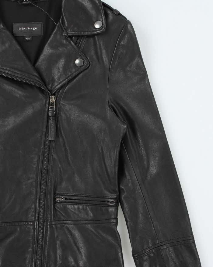 SS2022 Mackage Women's Lamb Leather Moto Classic Biker Jacket - XS