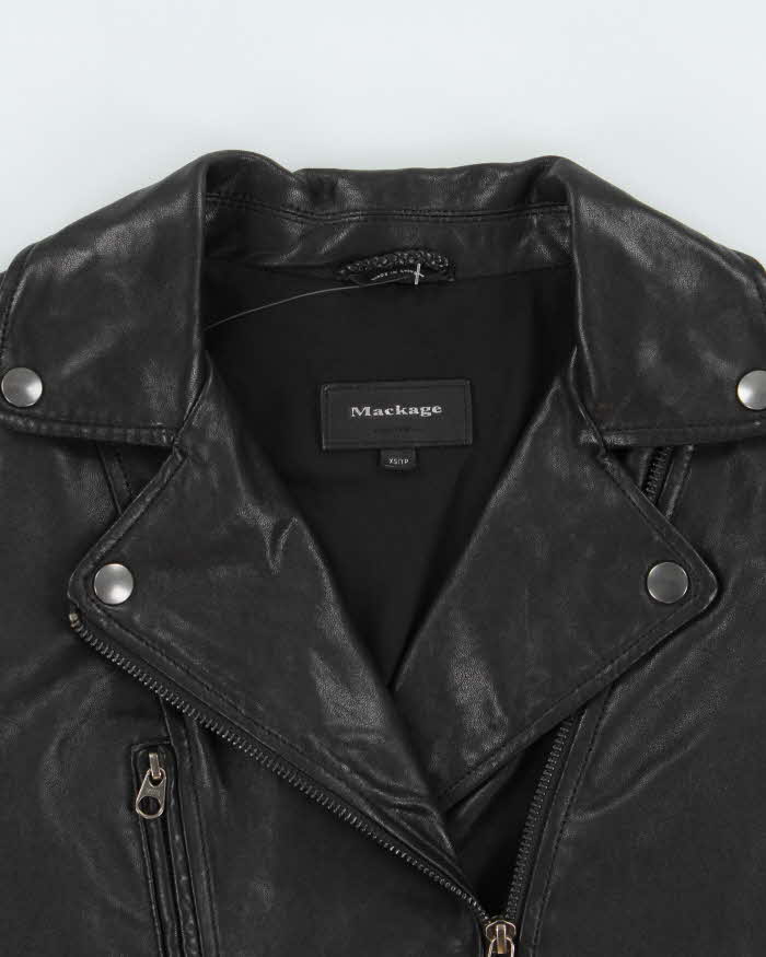 SS2022 Mackage Women's Lamb Leather Moto Classic Biker Jacket - XS