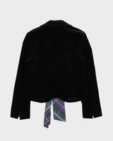 Vintage Y2K 00s Escada Women's Velvet Cropped Belted Blazer- M