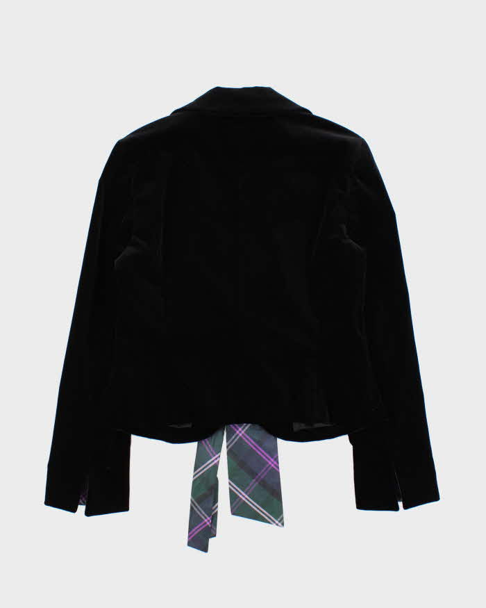 Vintage Y2K 00s Escada Women's Velvet Cropped Belted Blazer- M