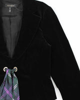 Vintage Y2K 00s Escada Women's Velvet Cropped Belted Blazer- M