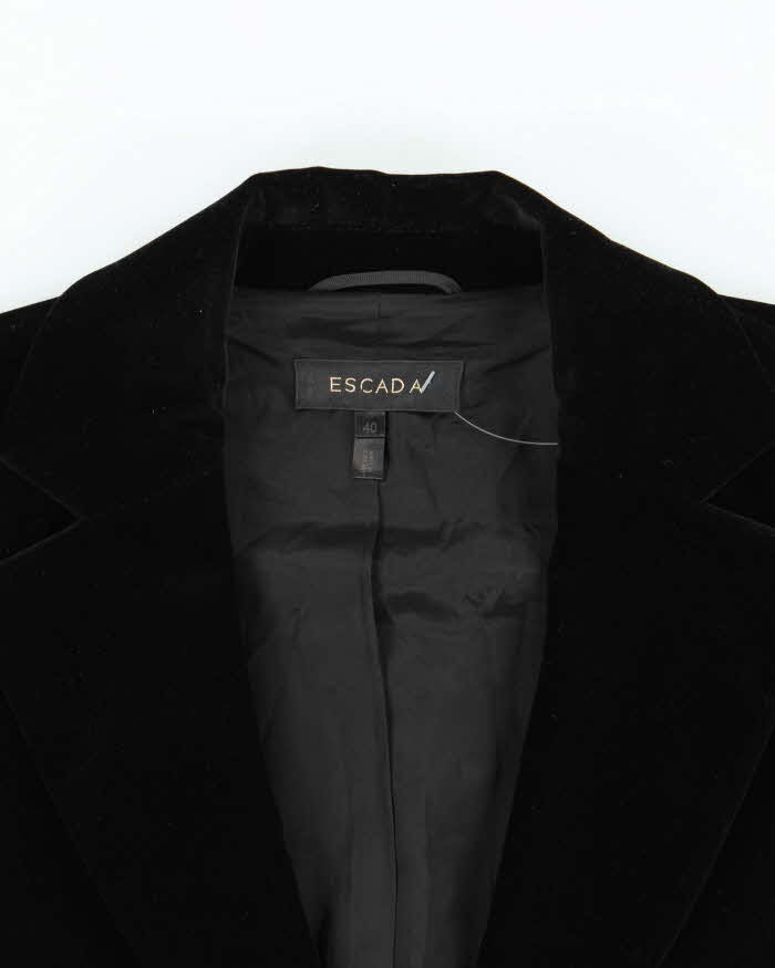 Vintage Y2K 00s Escada Women's Velvet Cropped Belted Blazer- M