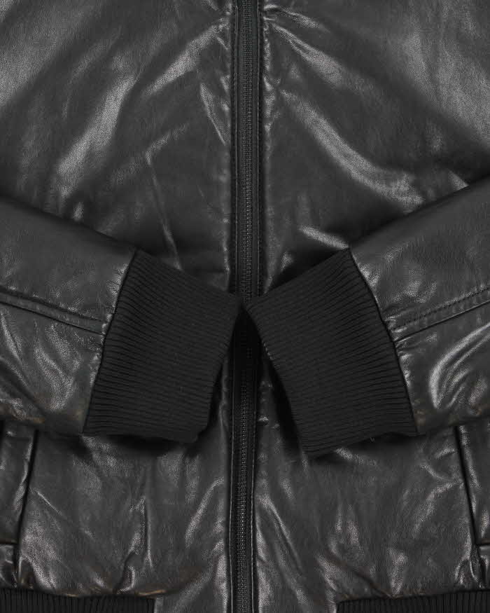 Vintage DKNY Women's Oversized Boxy Lamb Leather Bomber Jacket - M