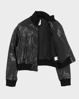 Vintage DKNY Women's Oversized Boxy Lamb Leather Bomber Jacket - M