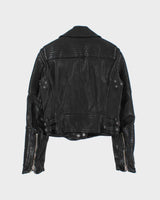 AW2015 Burberry Brit Prosum Loseley Runway Women's Lamb Leather Iconic Cafe Racer Biker Jacket - S