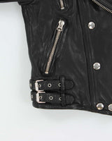 AW2015 Burberry Brit Prosum Loseley Runway Women's Lamb Leather Iconic Cafe Racer Biker Jacket - S