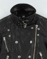 AW2015 Burberry Brit Prosum Loseley Runway Women's Lamb Leather Iconic Cafe Racer Biker Jacket - S