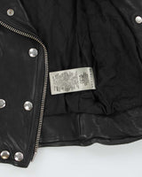 AW2015 Burberry Brit Prosum Loseley Runway Women's Lamb Leather Iconic Cafe Racer Biker Jacket - S