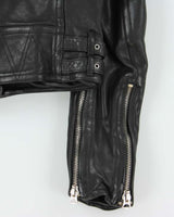 AW2015 Burberry Brit Prosum Loseley Runway Women's Lamb Leather Iconic Cafe Racer Biker Jacket - S