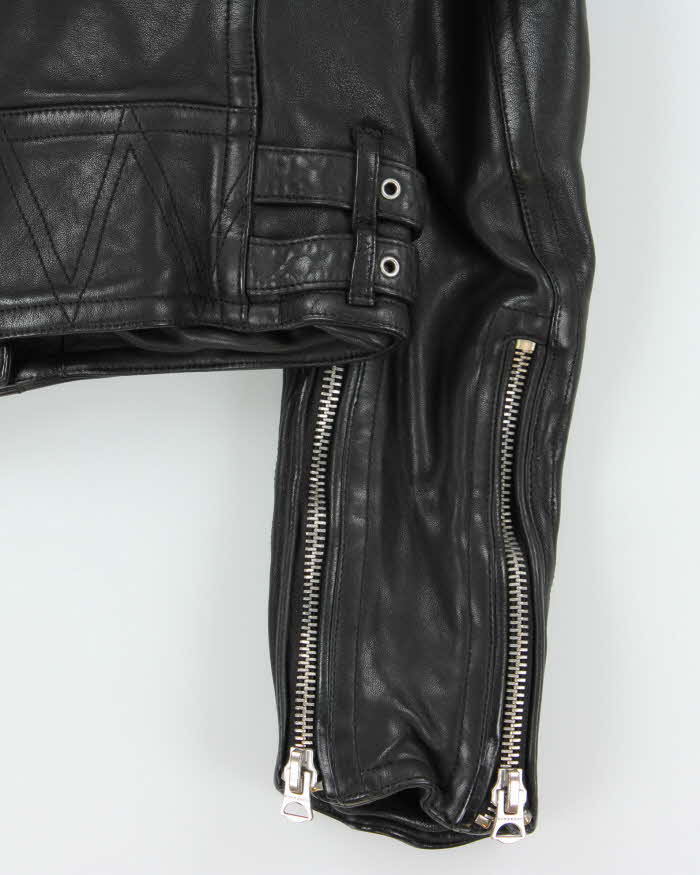 AW2015 Burberry Brit Prosum Loseley Runway Women's Lamb Leather Iconic Cafe Racer Biker Jacket - S