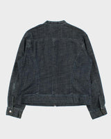 Vintage Y2K 00s Liz Claiborne Women's Raw Denim Cafe Racer Moto Jacket - XL