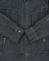 Vintage Y2K 00s Liz Claiborne Women's Raw Denim Cafe Racer Moto Jacket - XL