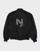 Vintage 1990s Nike Women's Embroidered Mesh Cropped Track Jacket - M
