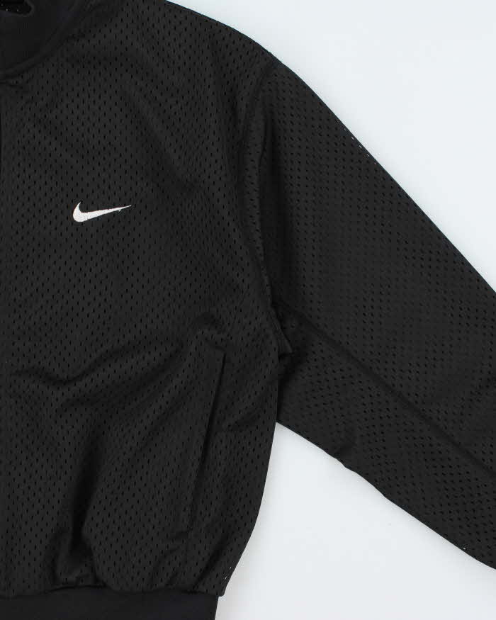 Vintage 1990s Nike Women's Embroidered Mesh Cropped Track Jacket - M