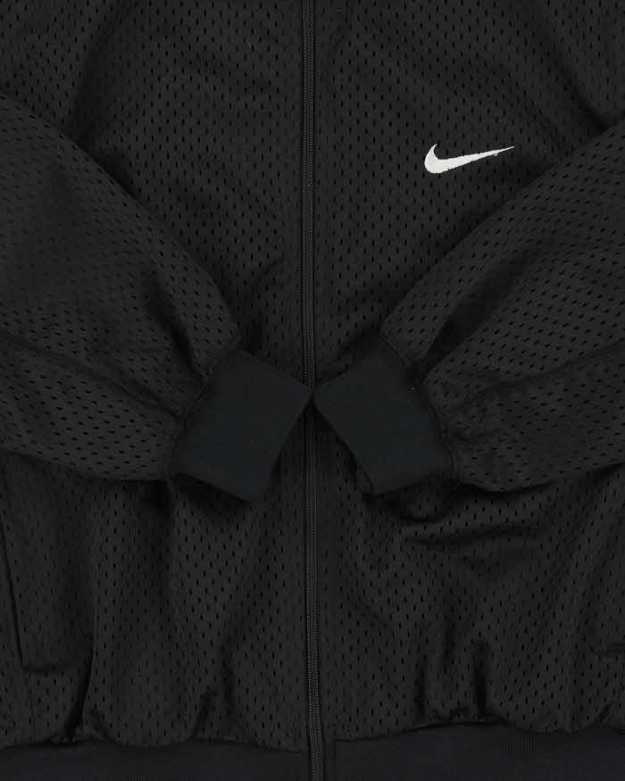 Vintage 1990s Nike Women's Embroidered Mesh Cropped Track Jacket - M