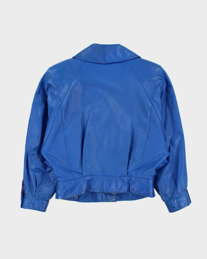 Vintage 1980s Danier Sport Shoulder Pad Batwing Leather Jacket - S