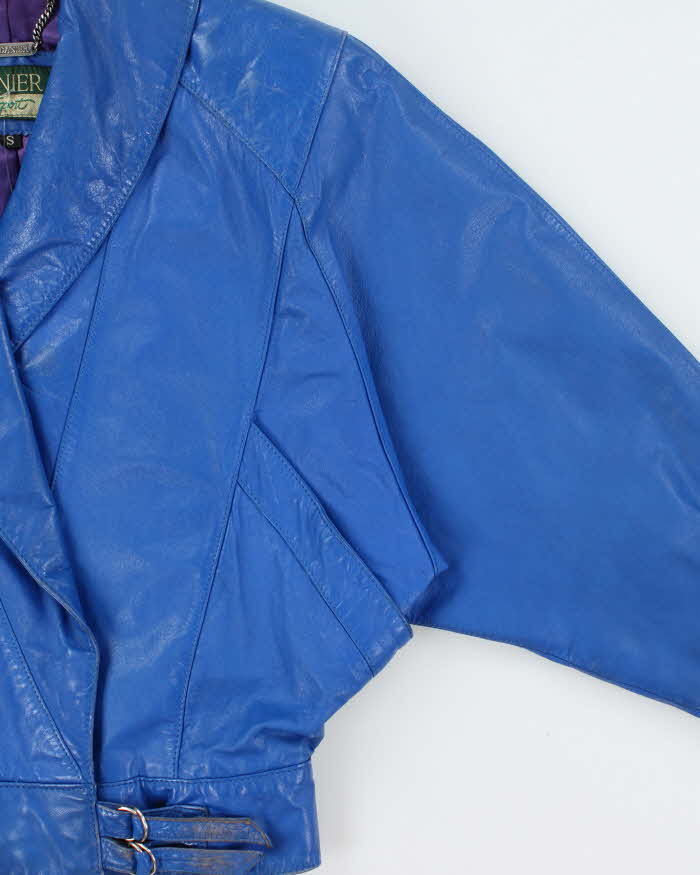 Vintage 1980s Danier Sport Shoulder Pad Batwing Leather Jacket - S