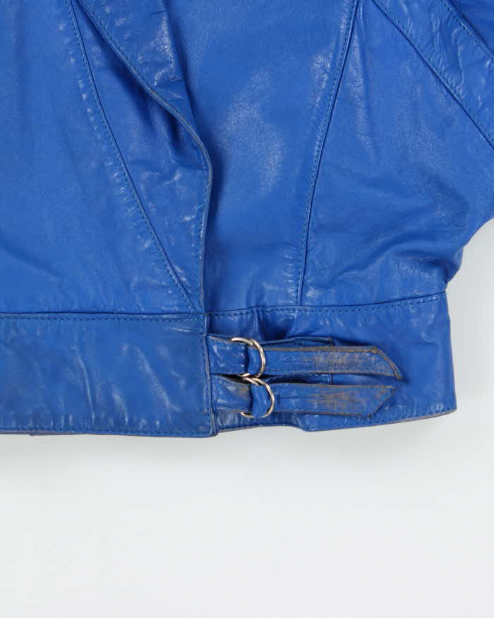 Vintage 1980s Danier Sport Shoulder Pad Batwing Leather Jacket - S