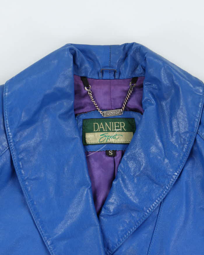 Vintage 1980s Danier Sport Shoulder Pad Batwing Leather Jacket - S