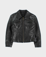 Vintage 1990s Rudsak Quilt Lined Structed Leather Jacket - M