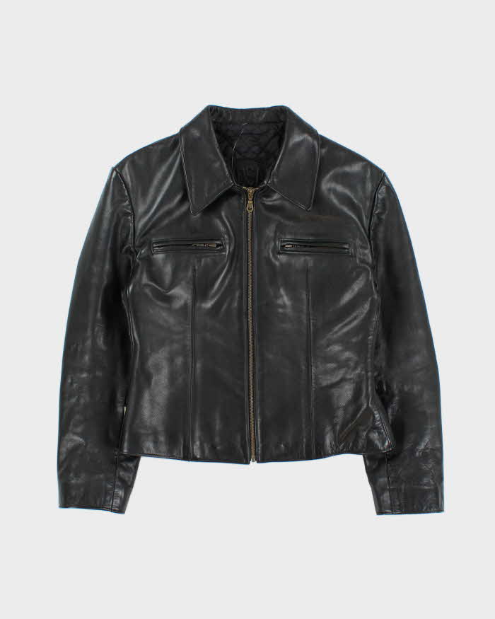 Vintage 1990s Rudsak Quilt Lined Structed Leather Jacket - M