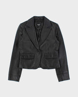 Vintage 2000s OXYHO' Cropped Leather Blazer Jacket - M