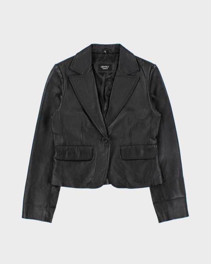 Vintage 2000s OXYHO' Cropped Leather Blazer Jacket - M