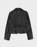 Vintage 2000s OXYHO' Cropped Leather Blazer Jacket - M