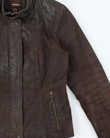Vintage Y2K 00s Danier Women's Leather Cafe Racer Moto Jacket - M