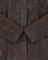 Vintage Y2K 00s Danier Women's Leather Cafe Racer Moto Jacket - M