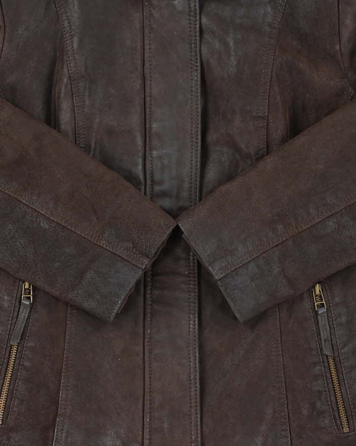 Vintage Y2K 00s Danier Women's Leather Cafe Racer Moto Jacket - M