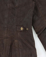 Vintage Y2K 00s Danier Women's Leather Cafe Racer Moto Jacket - M
